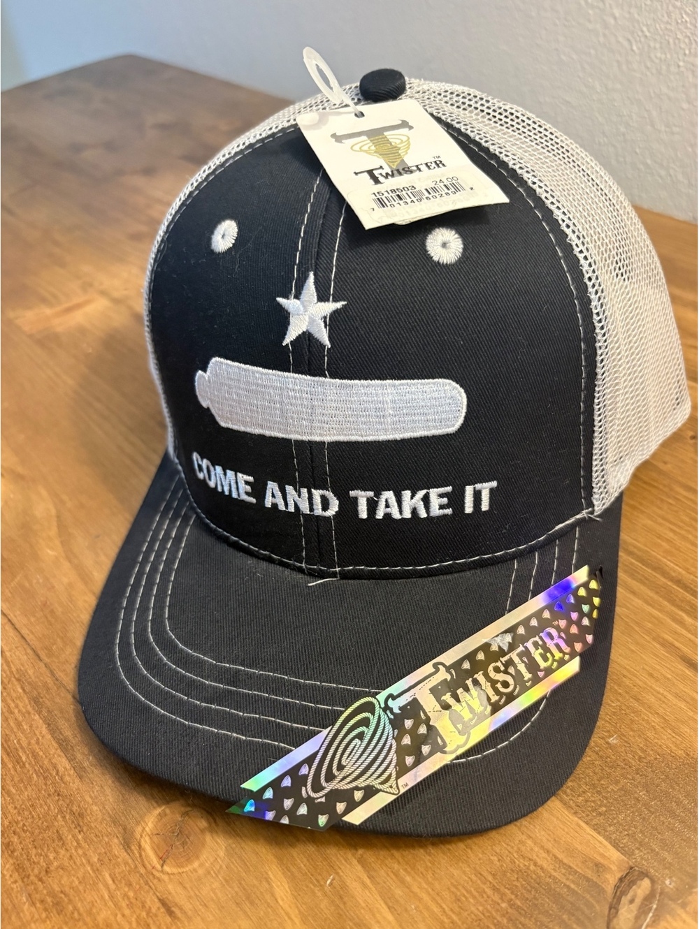 NWT Twister Black and White 'Come And Take It' Mesh Trucker Hat